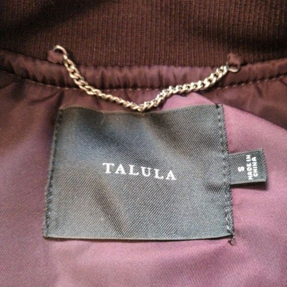 NWT Aritzia Talula Womens S Whitby Bomber Jacket Purple Military Full Zip Coat - Picture 7 of 14